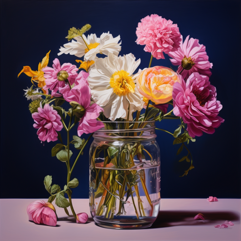 webglowai_flowers_in_mason_jar_255f7cad-cfbd-4271-a7dd-f1add40b0014
